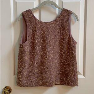 Paper Crown Sleeveless Beaded Blouse, Size XS P